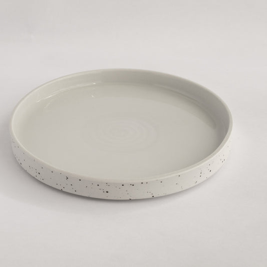 Plate 19cm - speckled white