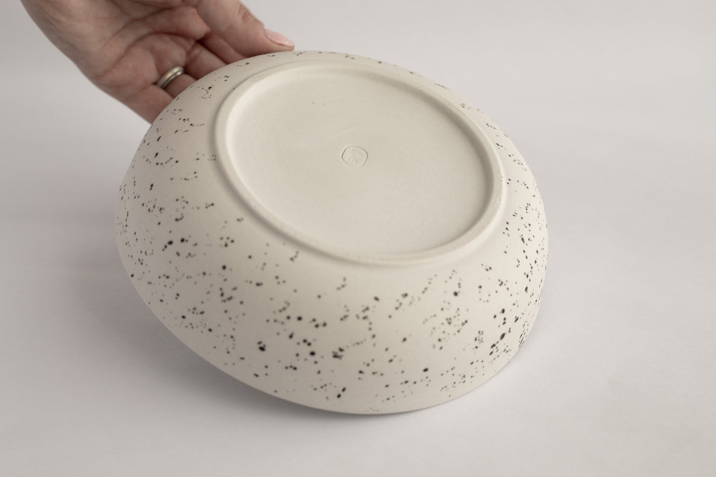 Pasta bowl - speckled white