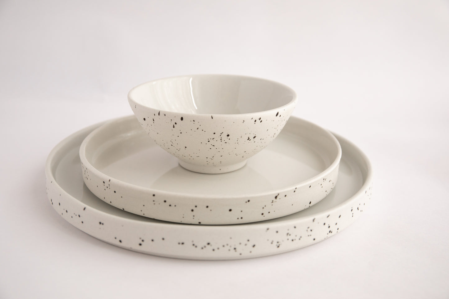 Plate 19cm - speckled white